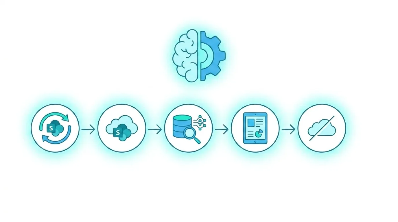 Architettura dell'app per informatori scientifici: sincronizzazione da SharePoint, indicizzazione AI e consultazione offline su iPad