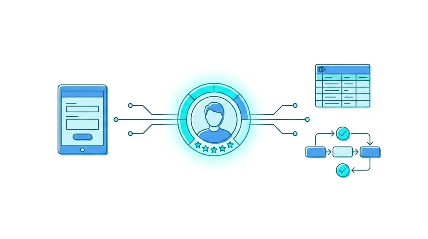 Feedback and performance-evaluation cycle digitised with Power Apps, SharePoint Online and Power Automate for a cooperative-movement representative organisation